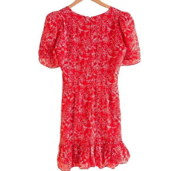 Parker Krislyn Red Silk Dress Size 6 - Picture 11 of 12